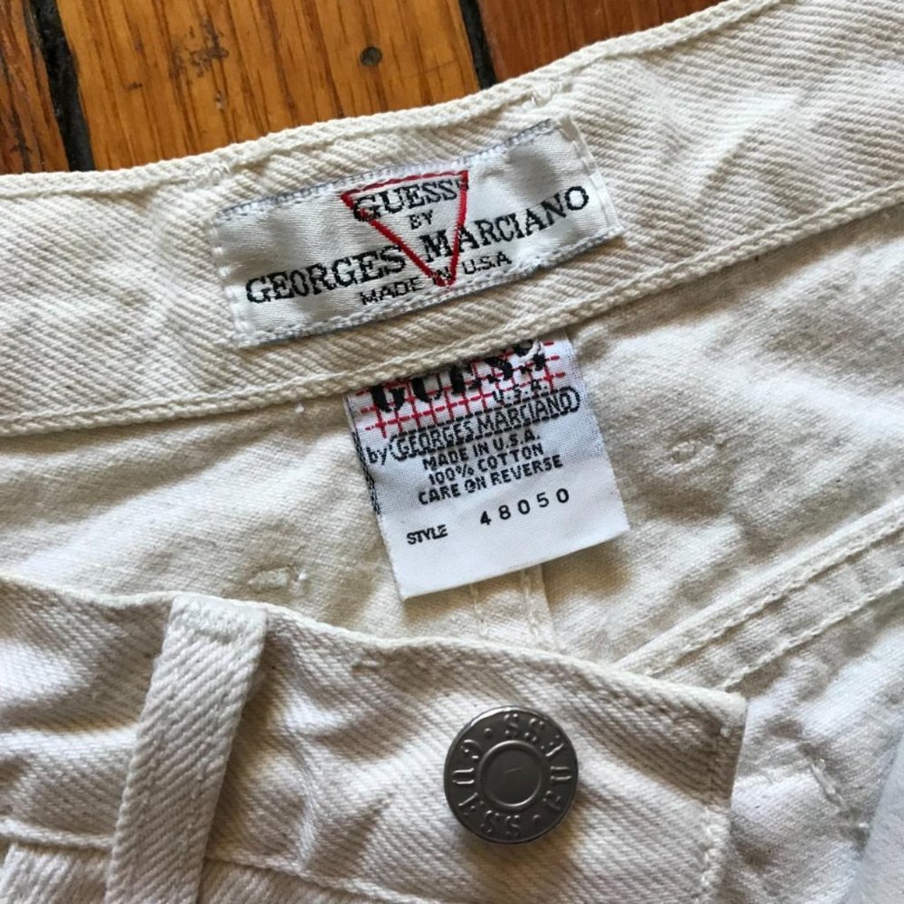 Vintage 80s Guess by Georges Marciano Women White Bleached High Waist Denim Jean - Picture 4 of 4